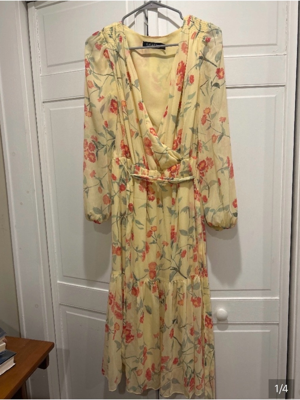 Ralph Lauren Yellow Dress with Coral Accents